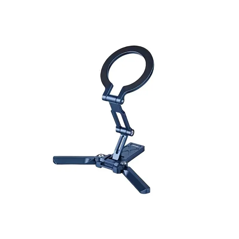 Magnetic Aluminum Alloy Folding Phone Stand, Portable Desktop Tripod for Live Streaming, Ideal for Watching Shows and Shooting Videos