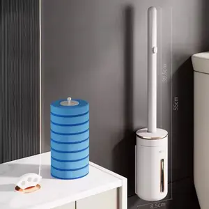 Disposable Toilet Brush, Toilet Bowl Cleaner BrushStarter Kit, Toilet Bowl Cleaning System with 24/48Wand Refill, 1 Toilet Brush,1 Storage Caddy and 1Fragrant Tablet,Cleaning Supplies for Home,Essential ltems for Home