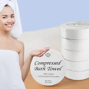 Travel Towel Compressed, Larger and Thicker Compressed Towel Tablets, Disposable Bath Towel for Camping Hiking Beach Swim(39x27 inch,6 Pack)