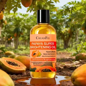 Papaya Brightening Oil, Contains Papaya, Aloe, Hyaluronic Acid, Tightens and Brightens Skin, Deeply Nourishes, Locks in Moisture, Smooth and Radiant, Moisturizing