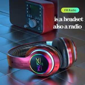 New High-End Over-Ear Wireless Headphones with Cool Lighting Effects, Metal Foldable Design, Surround Sound, Wireless Connection, USB Charging, Portable and Foldable, Supports TF Card, Radio Mode, Suitable for Adults, Sports Music Gaming Headphones