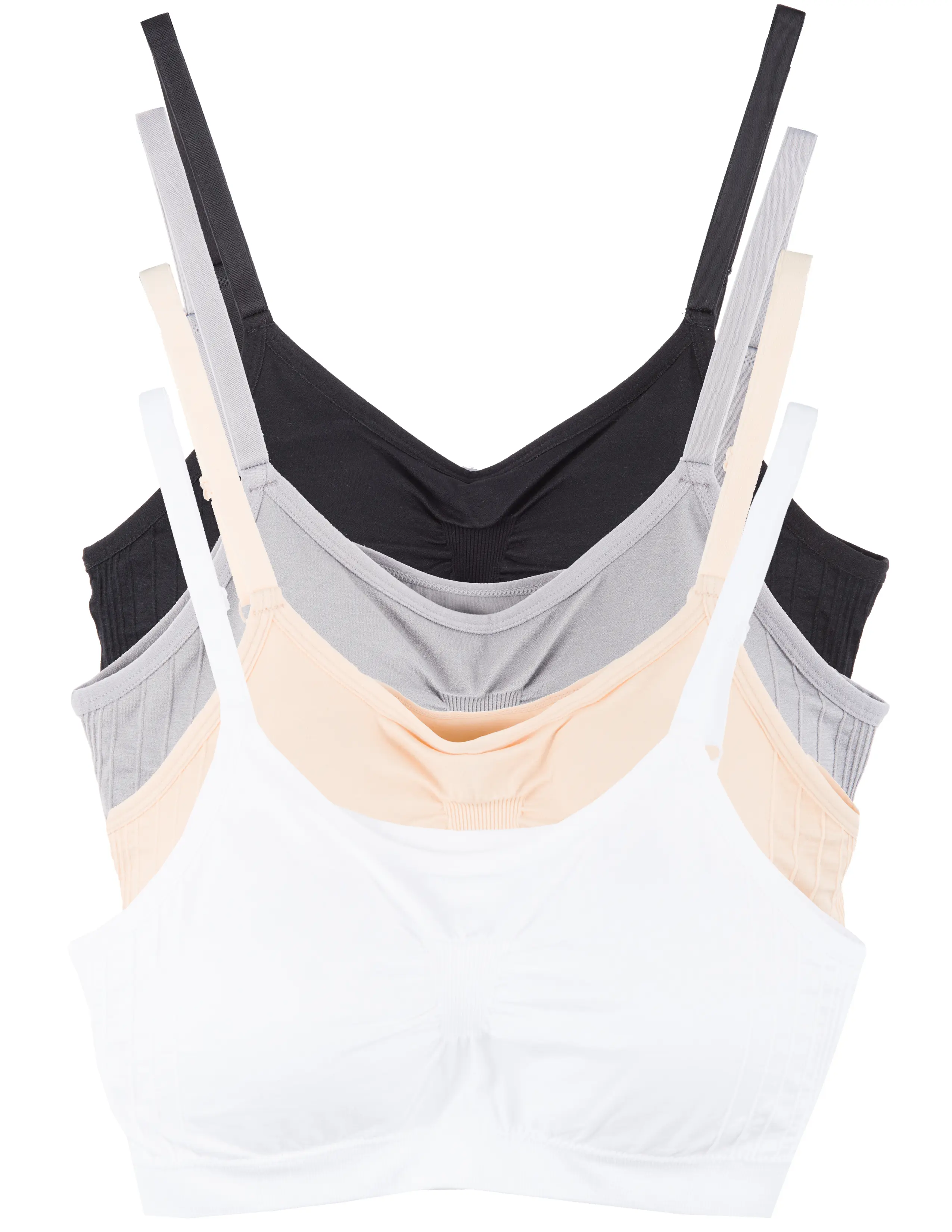 Kalon 4-Pack Women's Comfort Cami Bra Pullover Design Seamless Wire Free