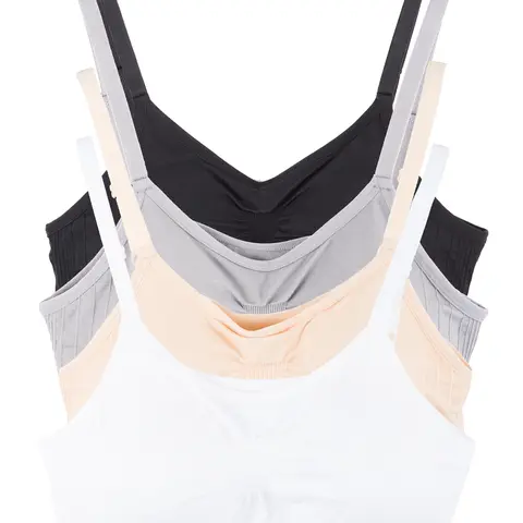 Kalon 4-Pack Women's Comfort Cami Bra Pullover Design Seamless Wire Free