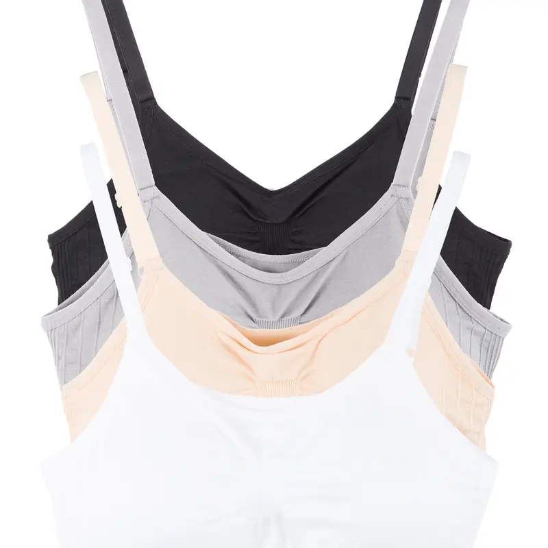 Kalon 4-Pack Women's Comfort Cami Bra Pullover Design Seamless Wire Free