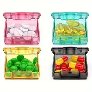 4pcs/set Small Pill Boxes, Medicine Organizer, Mini Transparent Plastic Storage Box, Convenient To Carry Pill Storage Box, Compact and Convenient for Travel