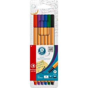 Fineliner point 88 - Pack of 6 - Assorted Colors