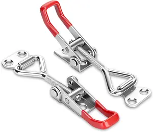 2 Pack Adjustable Toggle Latch 4001, Quick Release Toggle Clamp with 220lbs Capacity for Freezer, Toolbox, Smoker, Cabinet & Storage Case (Screws Not Included)