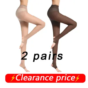 2 Pairs of MAX 154LB Women's 3D Ultra - thin Casual Free cut Pantyhose, Transparent High waisted Super elastic Slim fit Tights