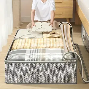 Foldable Bed Sheet Storage Bag, Large Capacity Bedding Organizer with Handle, Space Saving Bag for Bedroom, Living Room, Office