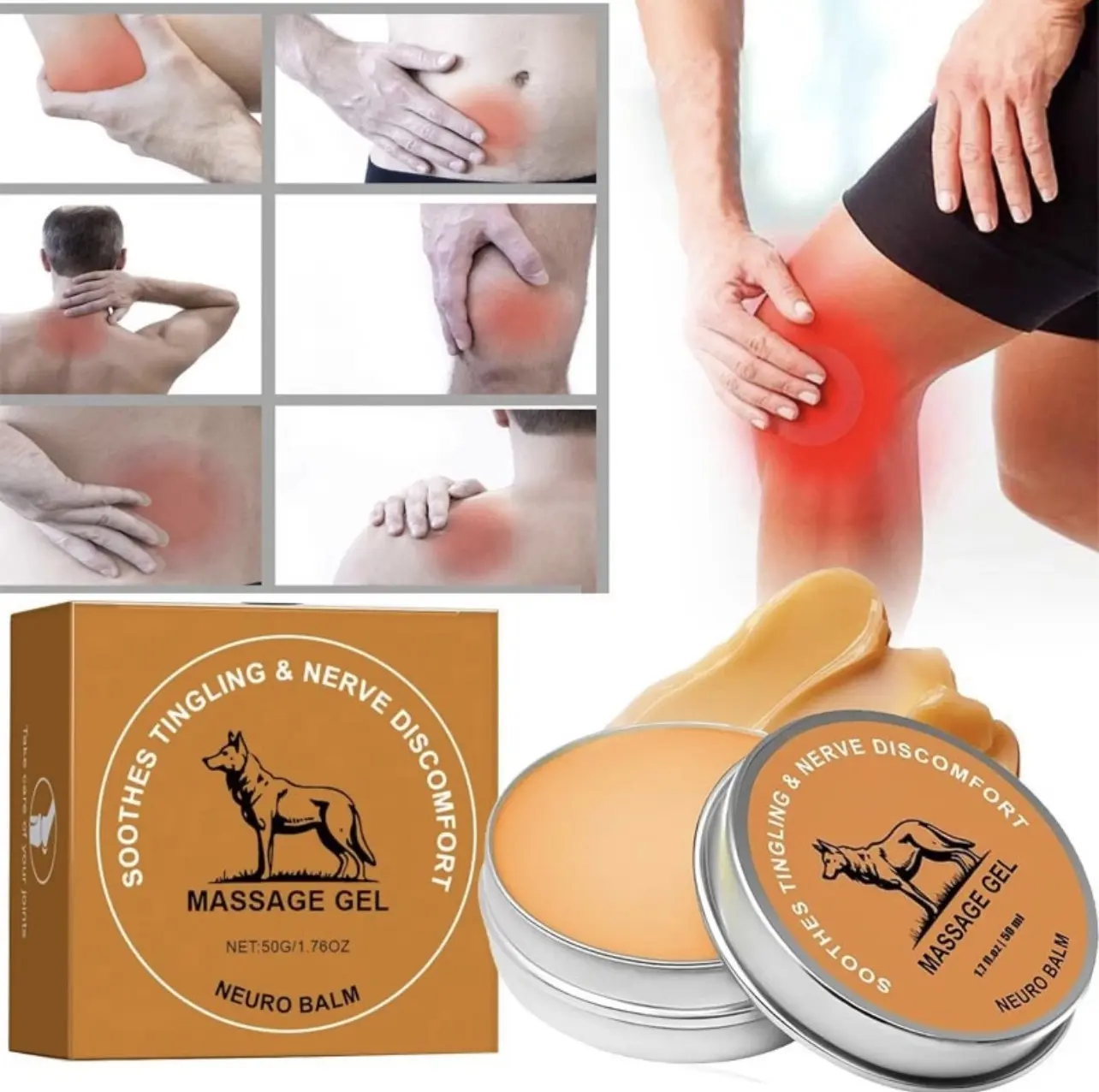 Therawolf Neuro Balm, Nerve Relief Balm for Neuropathy, Natural Herbal Joint Care Cooling Soothing Massage Cream with Magnesium and Menthol, Joint & Muscle Care Ointment (1)