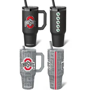 Ohio State 40oz Tumbler, Football Stainless Steel Tumbler, College Tumbler With Handle, Gift For Movie Fan