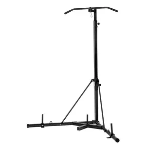 Summervibes VEVOR 2 in 1 Punching Bag Stand, Steel Heavy Duty Workout Equipment, Adjustable Height Boxing Punching Bag Stand with Pull Up Bar, Freestanding Sandbag Rack, Holds Up to 140 lbs, for Home Gym Fitness