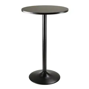 Obsidian Round Pub Table, Black