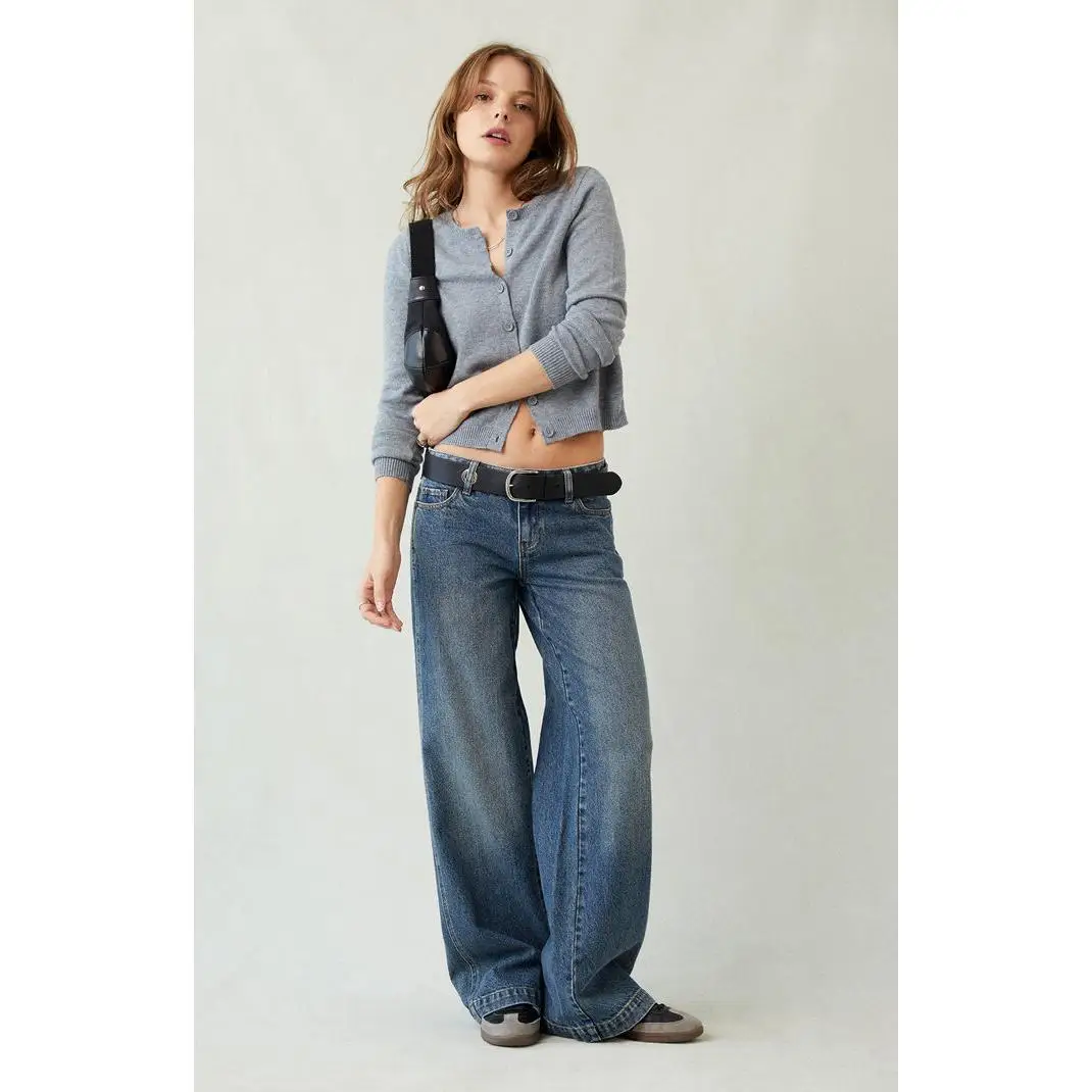 Pacsun Women's Casey Low Rise Baggy Jeans Dark Indigo Tint