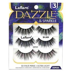 Dazzle & Sparkle Colored and Shining lashes for Halloween and Xmas Eyelashes Makeup