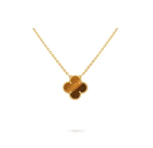Pre-owned Van Cleef & Cleef Vintage Alhambra pendant, 18K yellow gold, tiger’s eye.