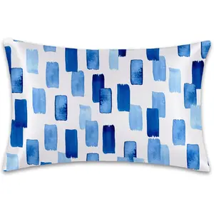 Pillowcase 1 Pack-Style Blue Pillow Cover for Hair and Skin,Standard Size 20x26 Inch Soft Cooling Printed Pillow with Hidden Zipper,Gifts for Men