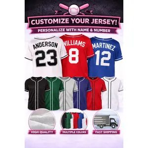 Custom Full Button Baseball Jersey – Personalized Team Shirts | DTF Print | All Colors