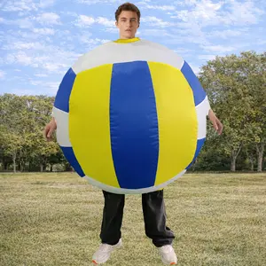 Inflatable Volleyball Costume Adult Funny Blow Up Sports Ball Outfit for Halloween Party Cosplay