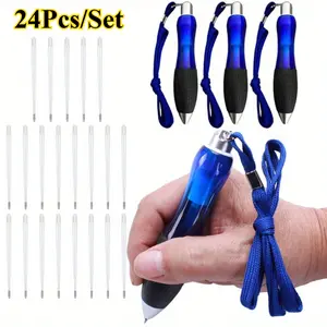 [Hand Tools Kits] 24Pcs/Set Big Fat Pens Aids Writing For Tremor,Arthritis,Parkinson,Handicap,Carpal Tunnel Large Wide Grip Pen (3 Pens + 12Black Refills + 9 Blue Refills),Home Halloween Decor Gifts