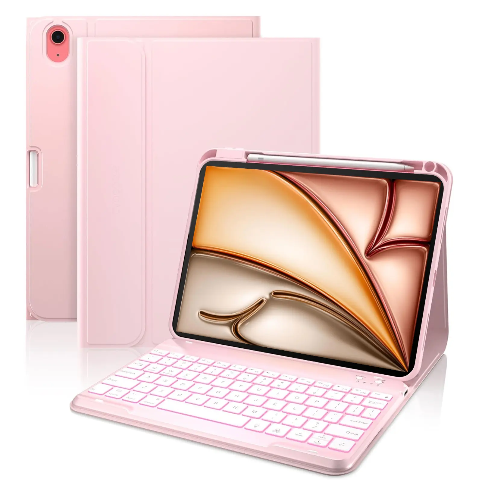 Backlit Keyboard Case for iPad Air 11-inch M4/M3/M2 (2026/2025/2024), iPad Air 5th/4th Generation (2022/2020) 10.9 Inch- with Magnetically Detachable Wireless Bluetooth Keyboard