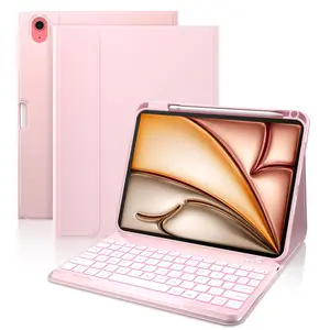 Backlit Keyboard Case for iPad Air 11-inch M4/M3/M2 (2026/2025/2024), iPad Air 5th/4th Generation (2022/2020) 10.9 Inch- with Magnetically Detachable Wireless Bluetooth Keyboard