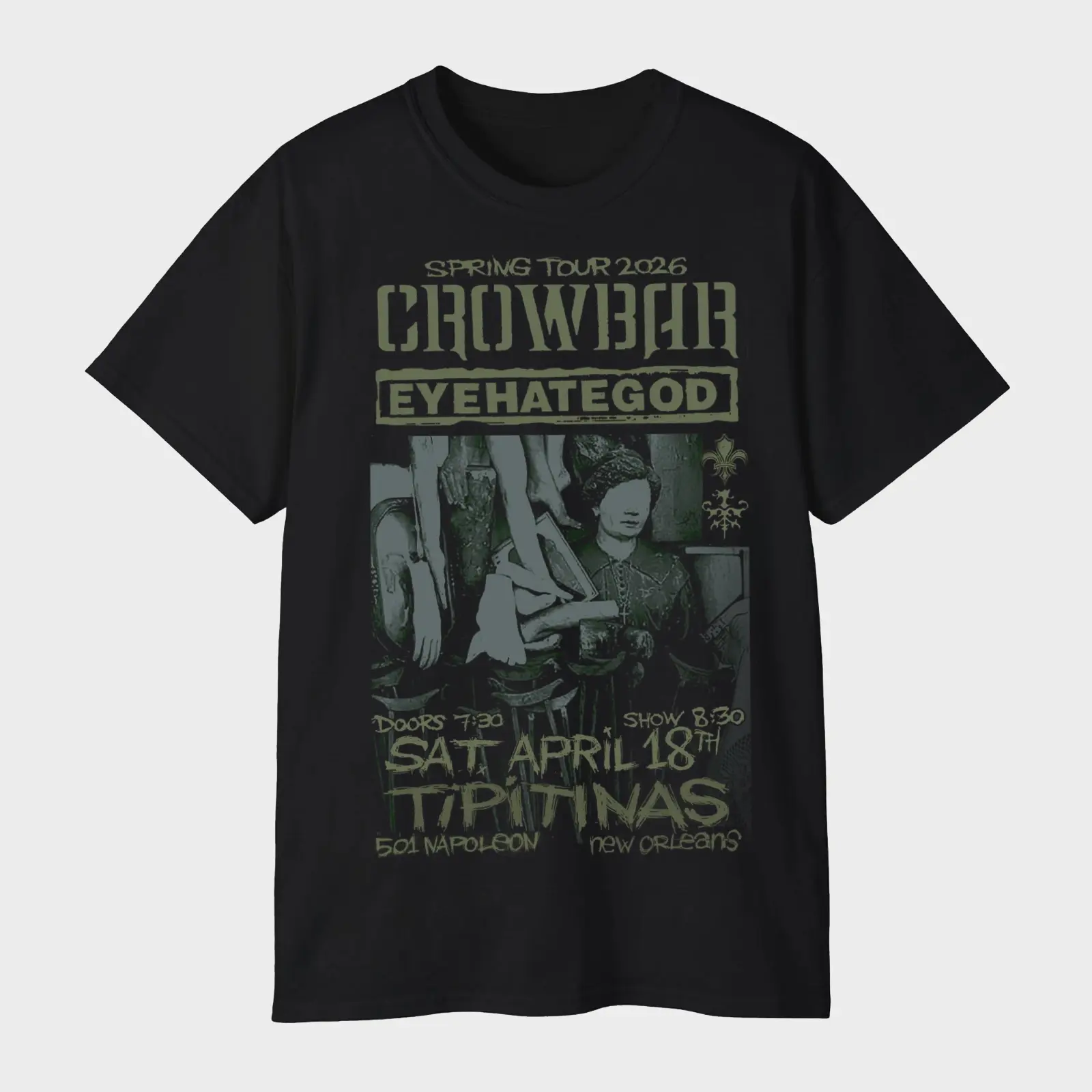 Crowbar Band Eyehategod Spring 2026 Tour Tipitina's New Orleans T-Shirt