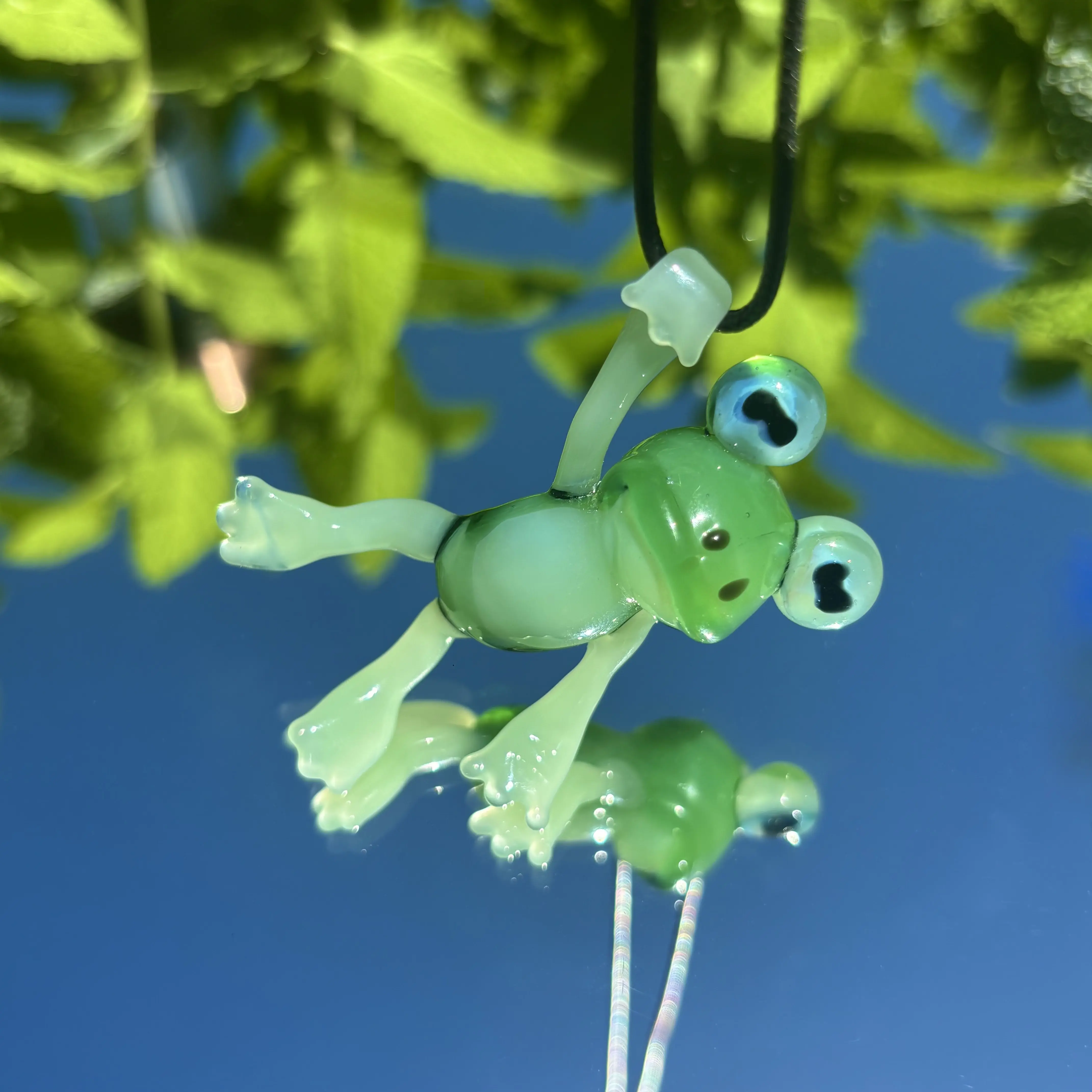 Glass Hanging Froggy Pendant
