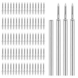 400 Pcs - Double Head Skirting Nails with 4 Tools, Invisible Seamless Baseboard Screws for Solid Wood Trim, Two-Sided Installation