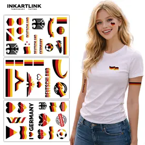 INKARTLINK [3 Sheets] Germany 2026 Soccer Temporary Tattoos - Deutschland Eagle & Flag Fan Gear, Waterproof Body Stickers