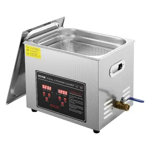 【DealsForYouDays】 Stainless Steel 10L Digital Timer-Heated Ultrasonic Cleaner, Professional Small Parts Cleaning Machine for Glasses, Watches, Rings, Circuit Boardsdealsforyoudays