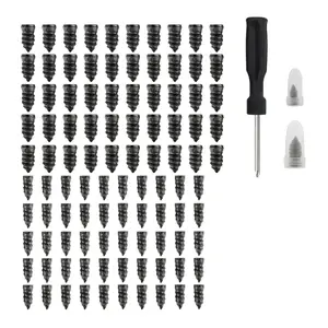 100PCS Tire Plug Kit with Screwdriver Durable Car Tire Repair Kit Self-Service Repair Nails for Car Motorcycle Truck Rubber Flat Tire Repair Kit for Fast Repair of Tire Punctures tube cutter