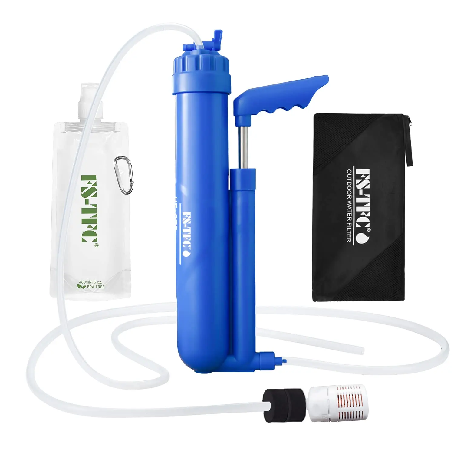 6 Stage 0.01μm UF&CTO Portable Water Filter Fast Flow 1.5L/Min Survival Purifier for Outdoor Emergency