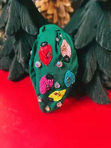 Christmas Lights Seed Bead Headband