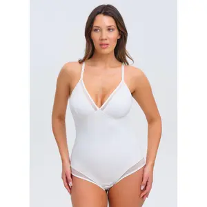 SculptingBodysuit V-Neck Mesh Brief