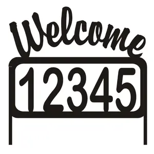 "Welcome" Custom Address Yard Sign
