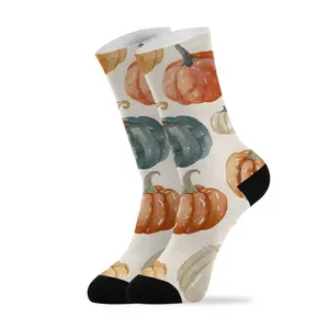 Men's Thanksgiving Colorful Pumpkins Thick and Soft Running Socks - Durable Fabric, Lightweight and Breathable