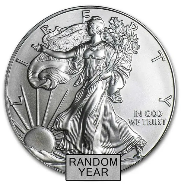 1 OZ AMERICAN SILVER EAGLE COIN BU YEAR VARIES