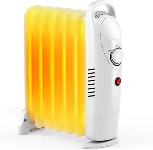 AirChoice 700W Oil Filled Radiator Heater with Adjustable Thermostat, Automatic Power-off For Up to 120 Sq.Ft heat surge