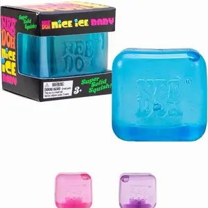 Schylling NeeDoh Ice Nice Baby Cube - Sensory Squeeze Toy with Super Solid Squish - 1.25" Cube - Color May Vary (Pack of 1)