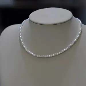 NC18-Baby Pearl Glow | 3–4 mm White Freshwater Pearl Necklace, Dainty Micro Strand, Adjustable 16–18 in, Gift Ready. baby pearl necklace, seed pearl necklace, micro pearl strand, 3–4 mm pearls, white freshwater pearls, dainty pearl choker