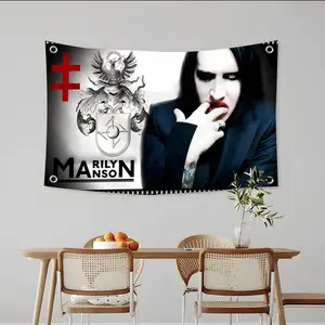 Shock Rock M-marilyn M-manson Flags Custom Camping Outdoor Garden room Bedroom Decor Party Backdrops Wall Art Family Gifts