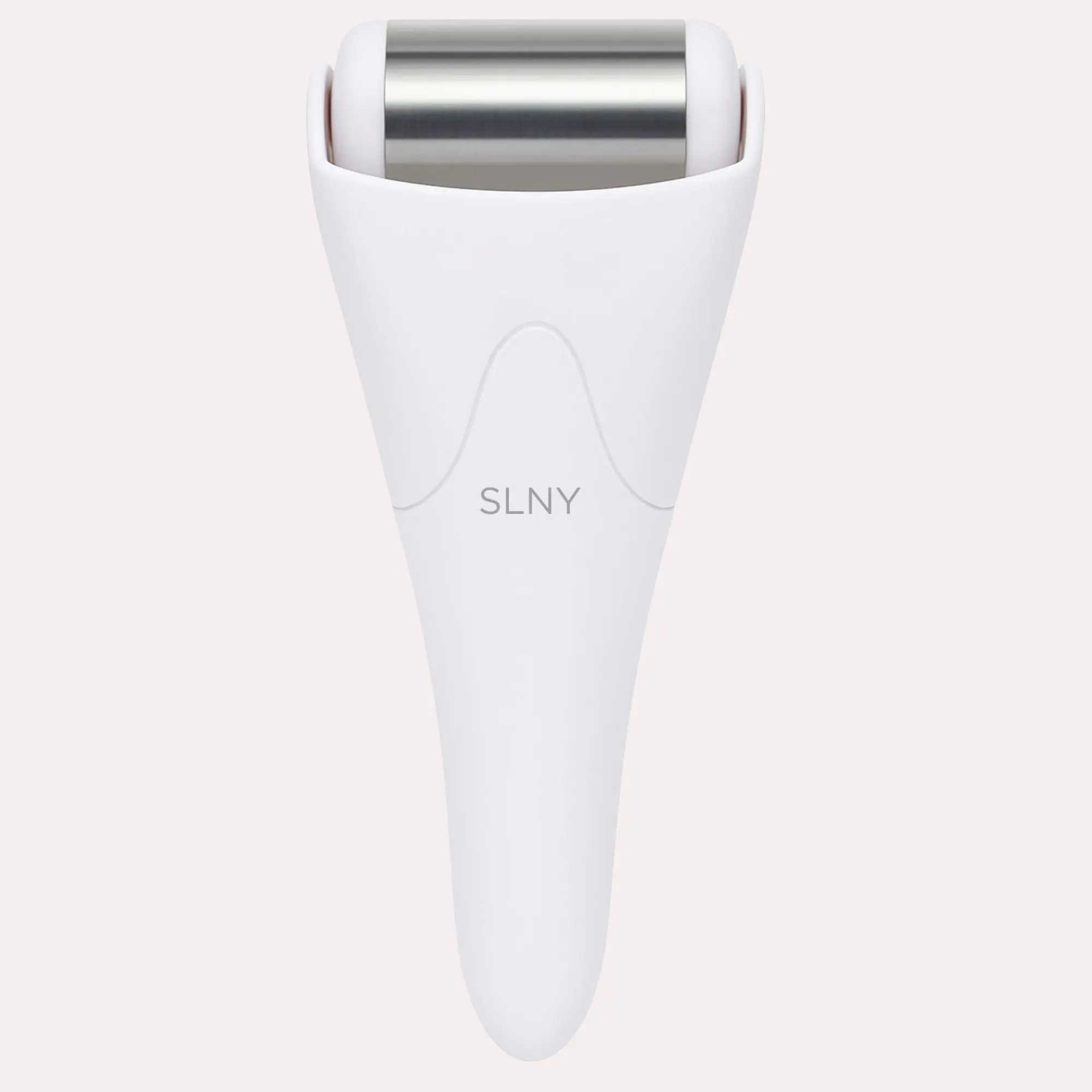 Solaris Laboratories Cryo Face Rollers - Stainless Steel Cryotherapy Tool for Reducing Puffiness & Tightening Pores - SLNY White Handle - 160mm x 55mm - Lightweight & Easy to Use