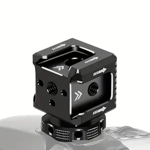 Triple Cold Shoe Adapter, 1/4 Arri Hole, Hot Shoe Monitor Base, Microphone Fill Light Stand, Single Lens Camera Cage Accessory, No Battery Required