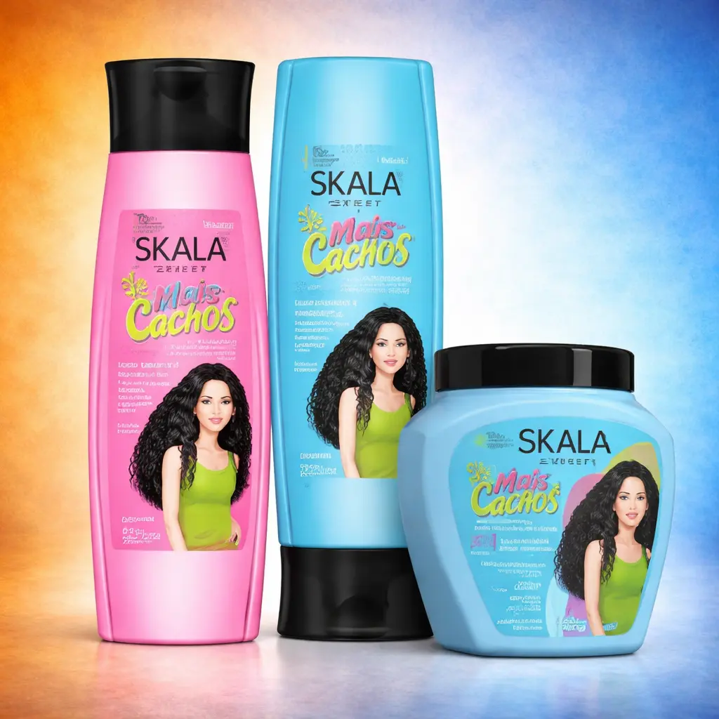 Skala Mais Cachos 3-Piece Curly Haircare Set - Shea Butter & Castor Oil Cleanser, Detangling Conditioner & Hydrating Mask, Non-Toxic, Sulfate-Free for Curly & Transitioning Hair Daily Care