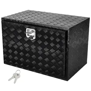 VEVOR Underbody Truck Box, 48" x 17" x 18" Pickup Storage Box, Heavy Duty Aluminum Diamond Plate Tool Box with Lock and Keys, Waterproof Trailer Storage Box with T-Handle Latch for Truck, Van, Trailer