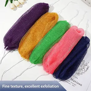 High Elasticity Nylon Bath Scrubber, Exfoliating Sauna Towel, Gentle on Skin, Bubble Net Turns Into Bath Ball, Removes Dead Skin and Dirt, Exfoliating Body Scrubber