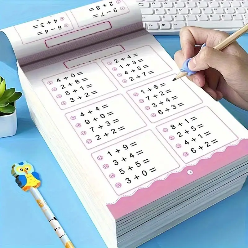 Math Practice Book, 6 Counts 80 Pages 0-100 Addition and Subtraction Math Practice Book for Preschool Education, Learning Math Workbooks, School Suppl