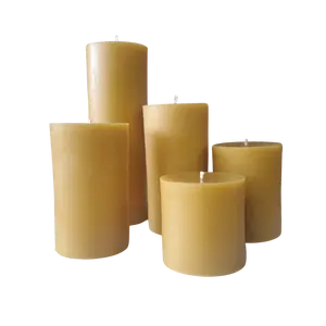 3-Inch Wide Beeswax Pillar Candles