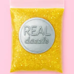 REAL dazzle Yellow Glitter – Bright Textured Sparkle Mix